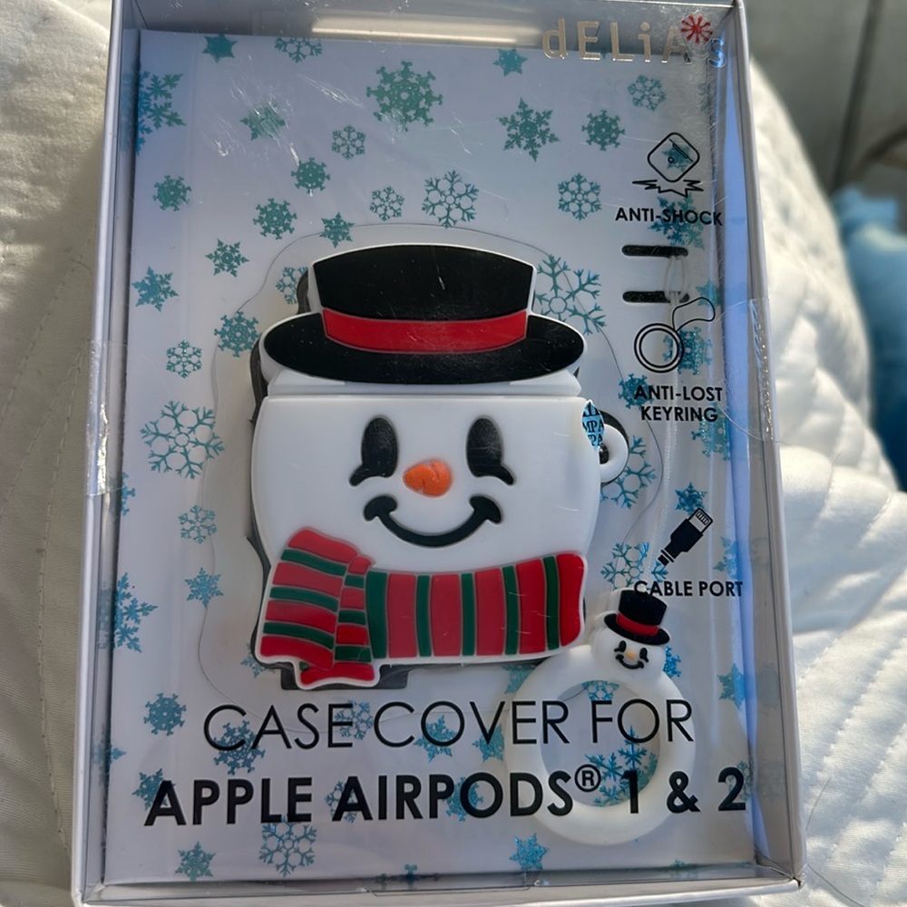 Delia's Snowman Case Cover For Apple AirPods Generation 1 And 2. New in box.